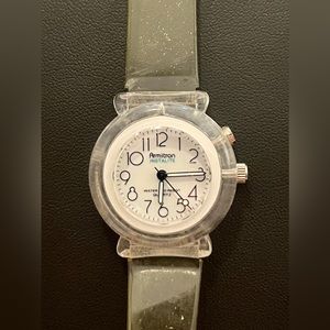 Vintage Armitron Instalite, 25/6501, All Acrylic Case, Clear Band Watch